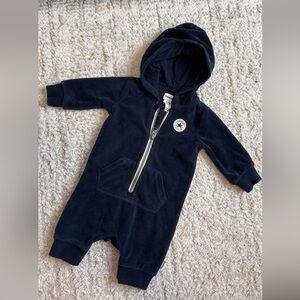 Converse Dark Blue Hooded Baby Romper